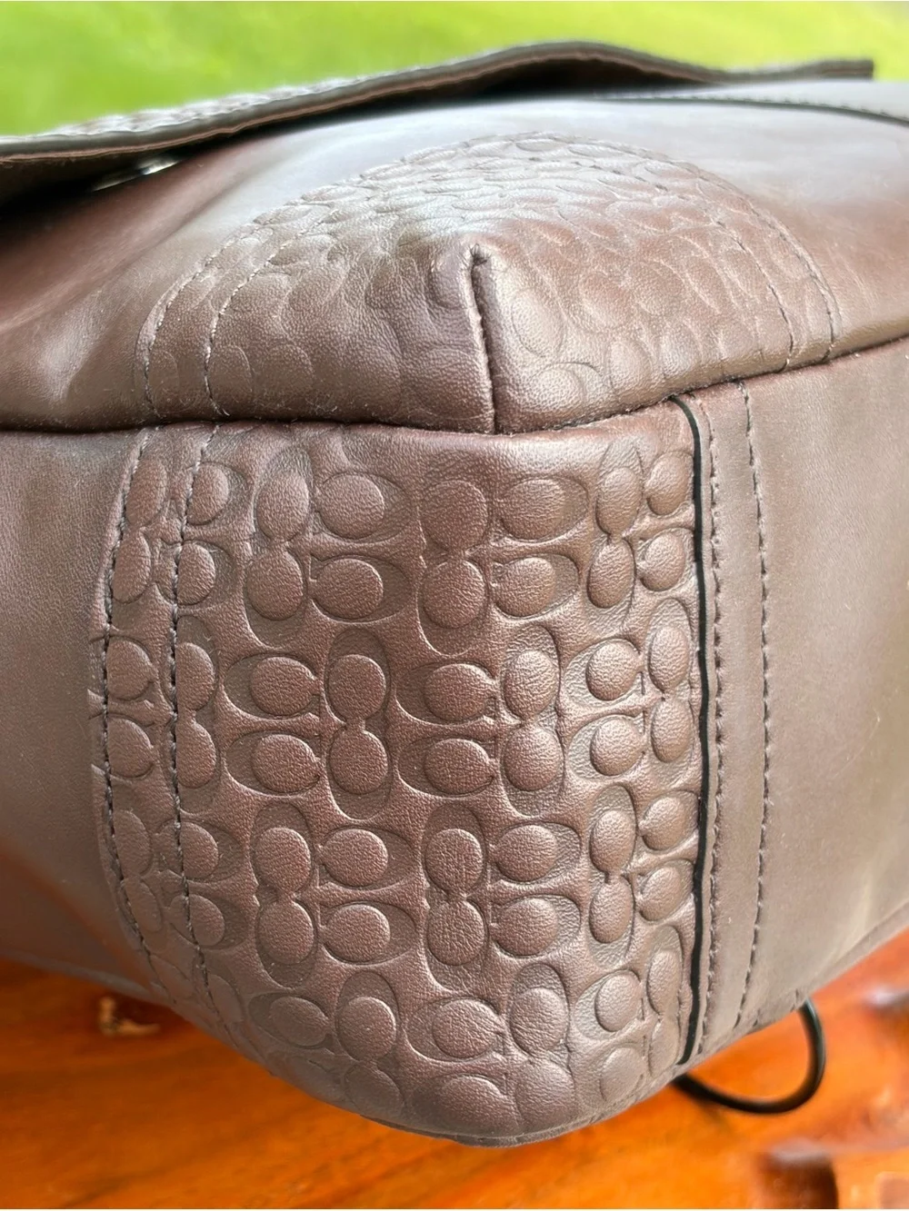 Coach Gramercy Mahogany Brown Leather Map Messenger Bag, Style F74386